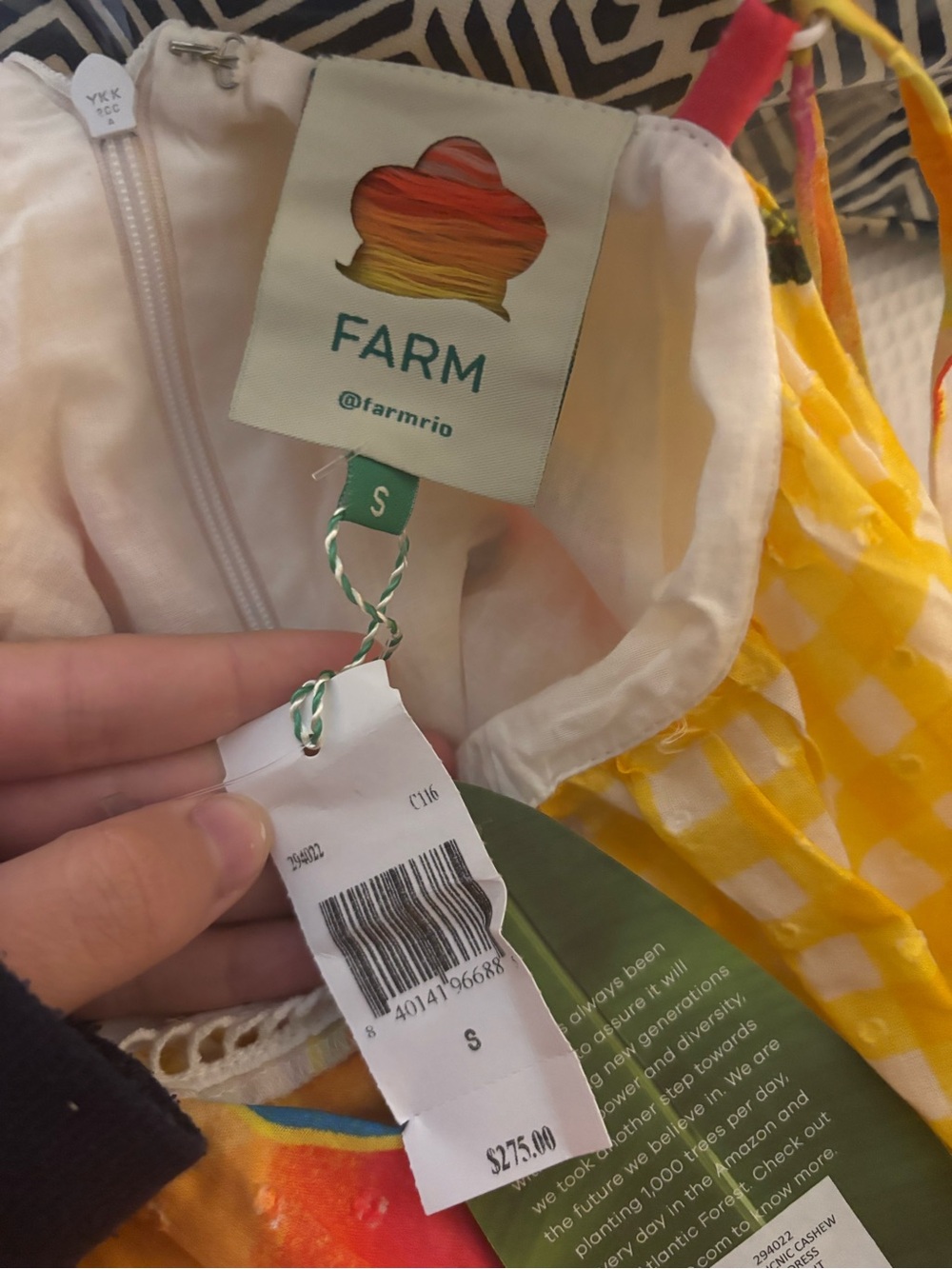 FARM Rio Pink Yellow Orange Tiered Maxi Dress - Picture 3 of 3